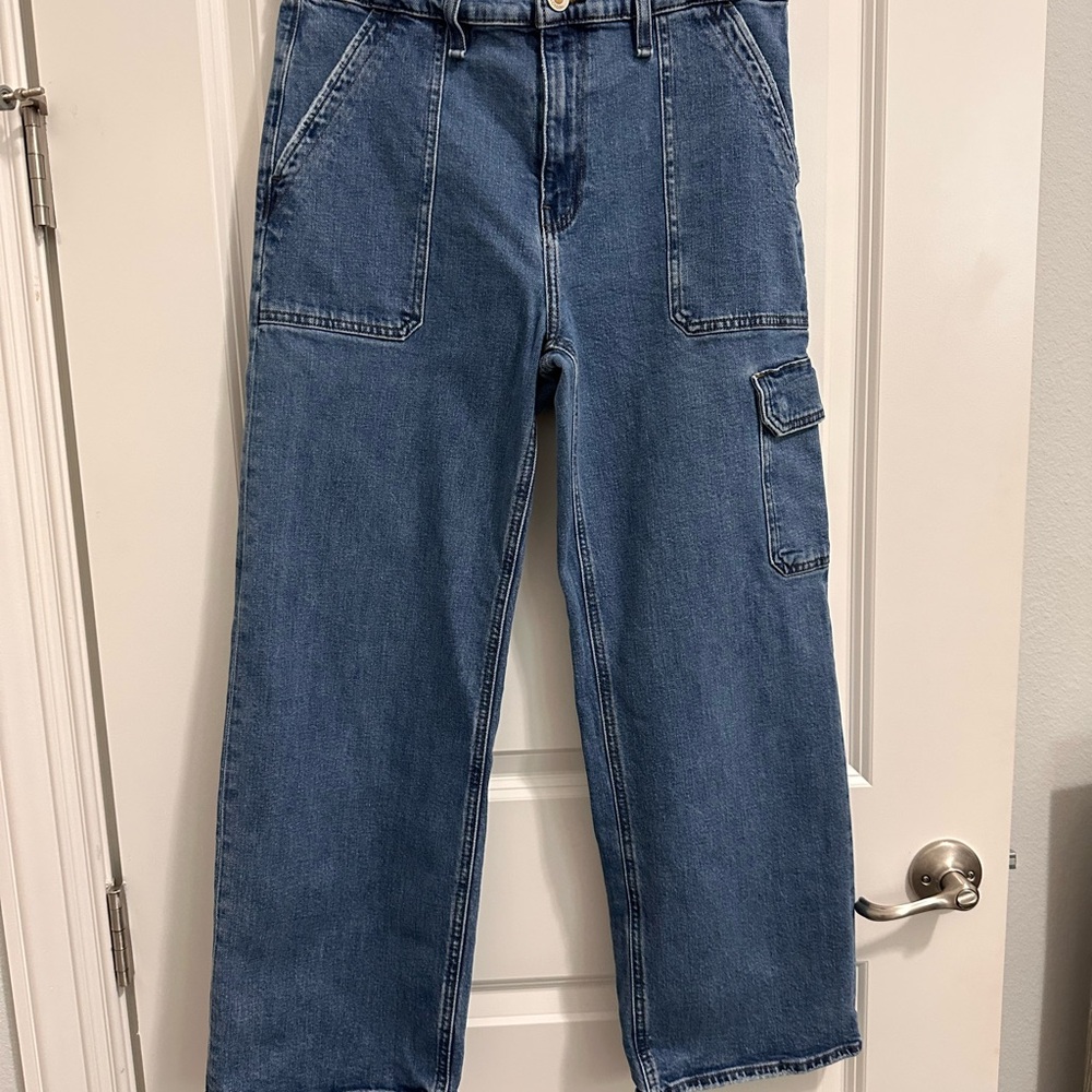 Blue Denim Cargo Jeans